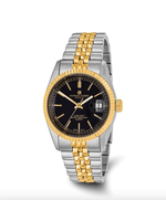 Charles Hubert Mens Two Tone Black Dial Watch