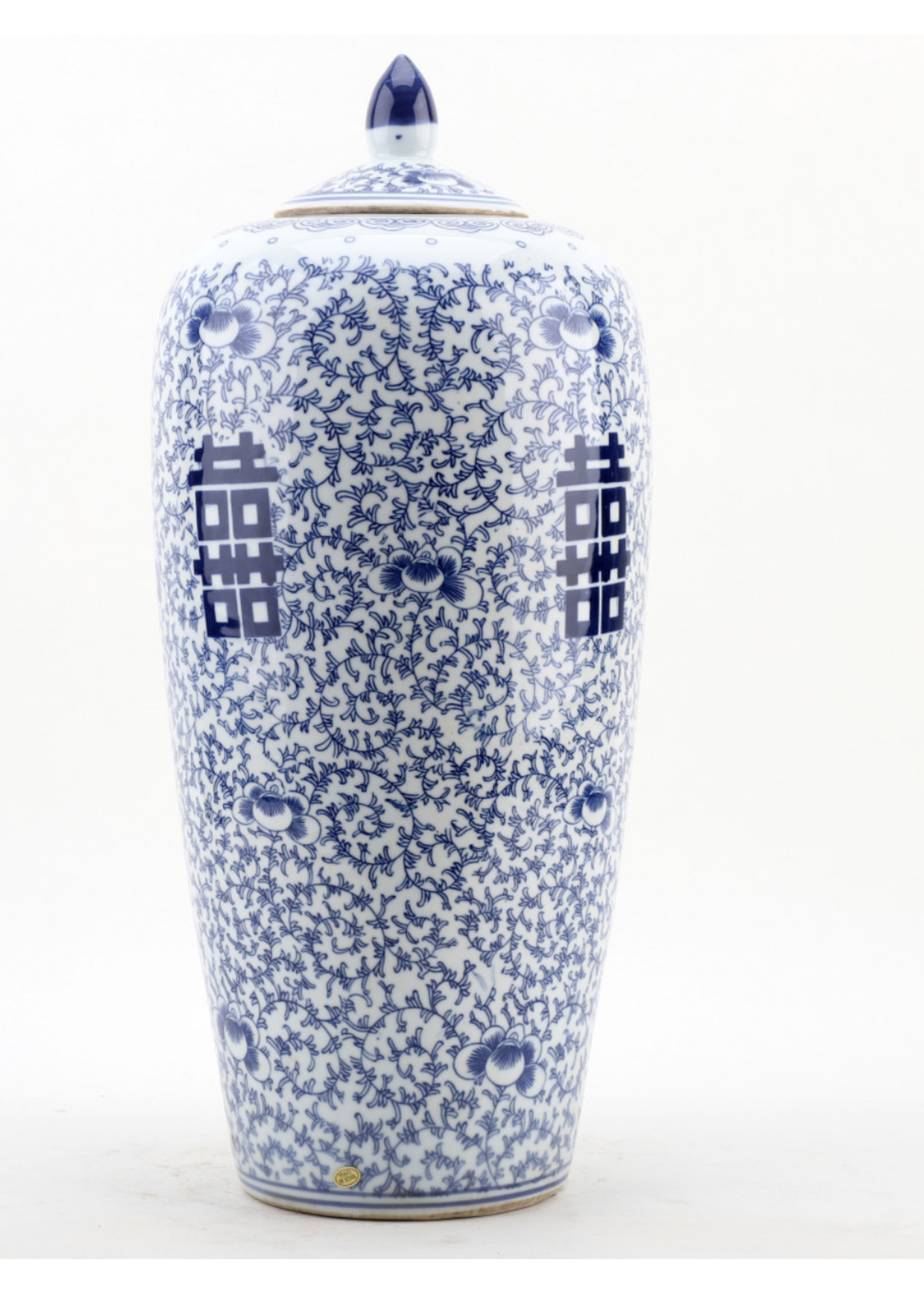 Jordans 20in Long Finial Double Happiness Jar