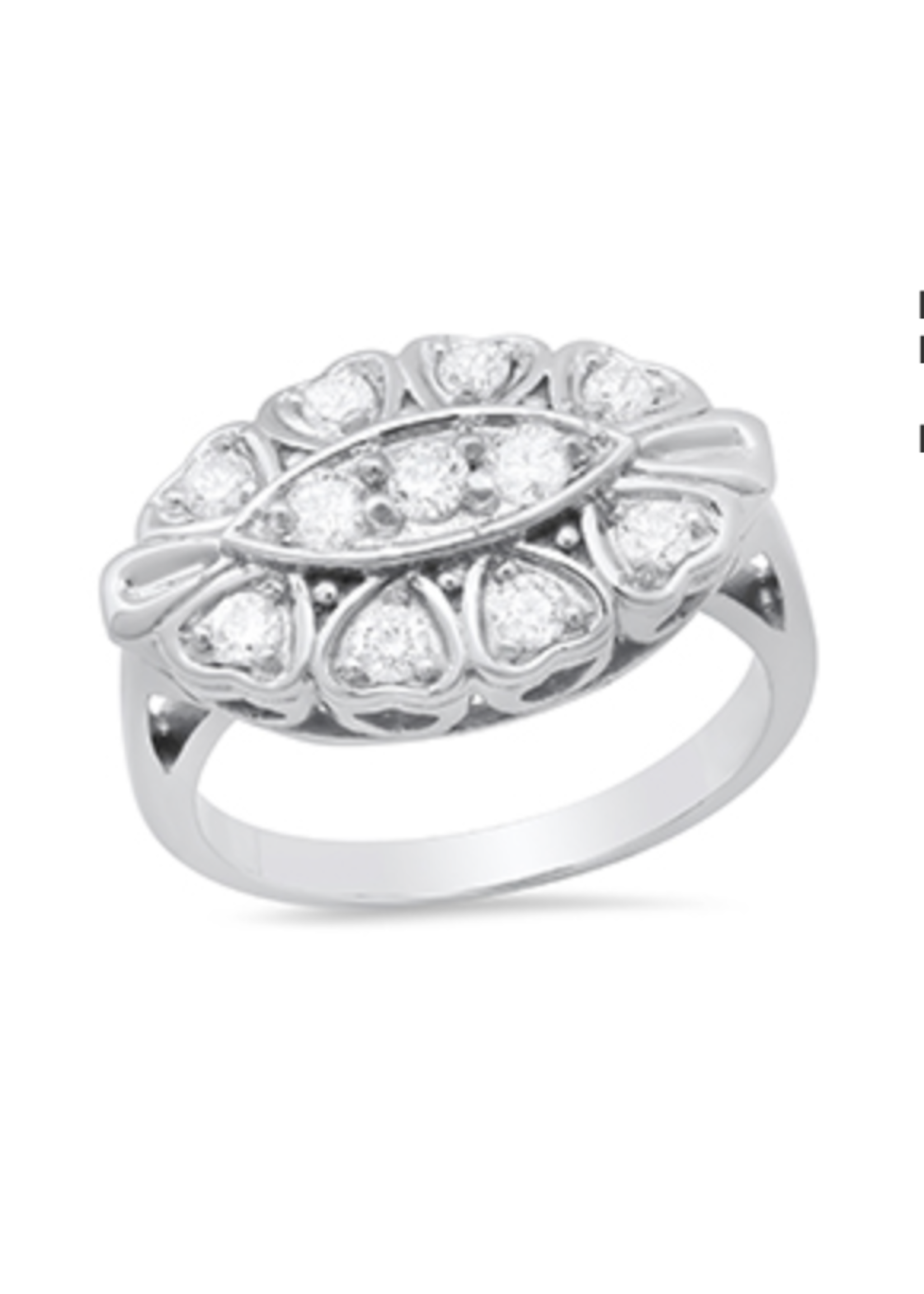 Jordans Princess Ring 1/2 cttw Diamond 10k White Gold Sz 7