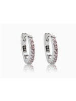Jordans Sterling Pink CZ Mini Huggie Hoop 10mm