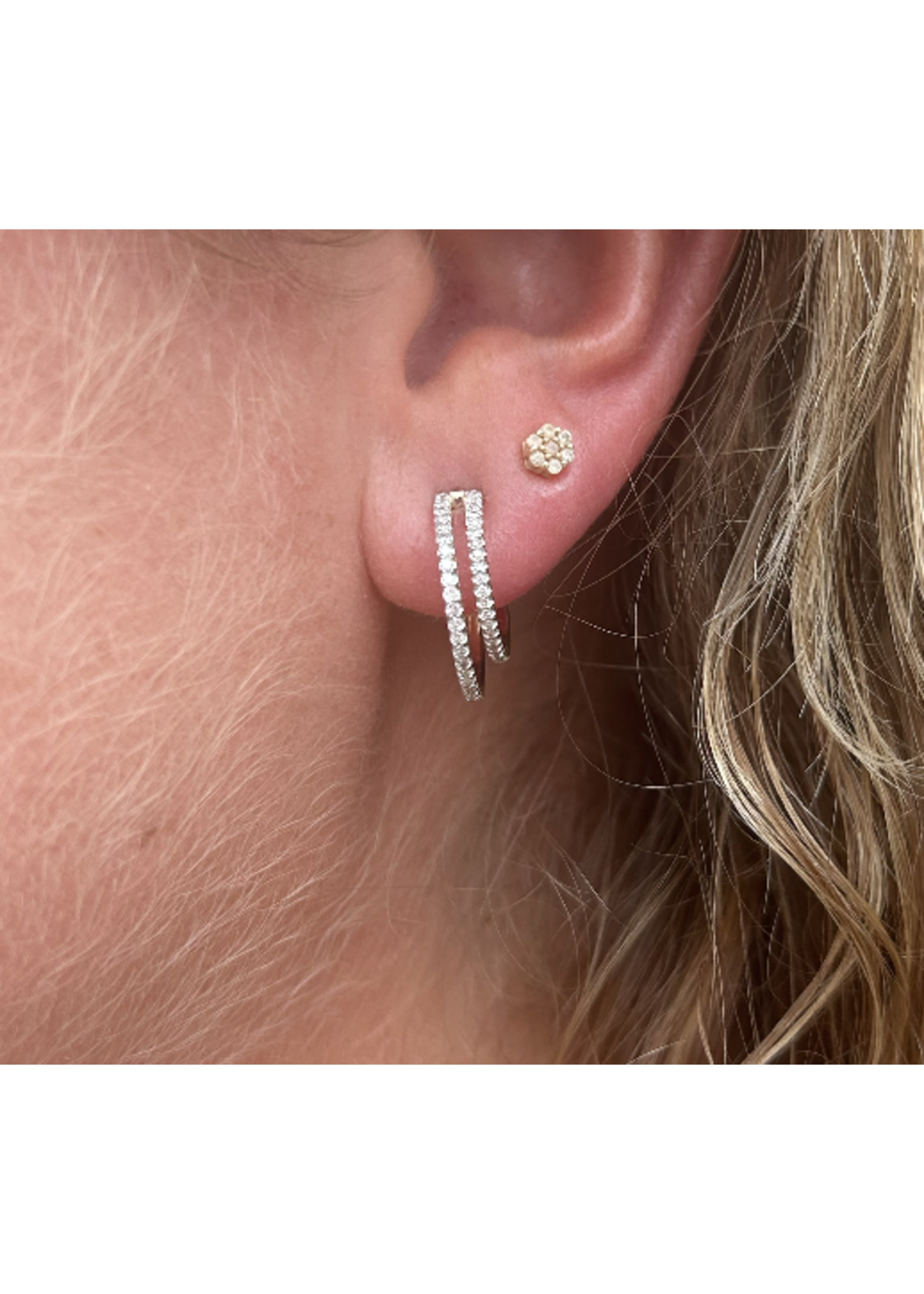 Jordans 10k Diamond Double Hoop .40cttw