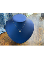 Jordans .05ct Diamond Clover 14k white gold adj chain