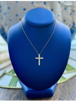 Jordans 1cttw Diamond Cross 14k adj chain