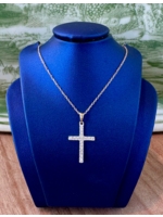 Jordans .35cttw Traditonal Diamond Cross 10k adj chain