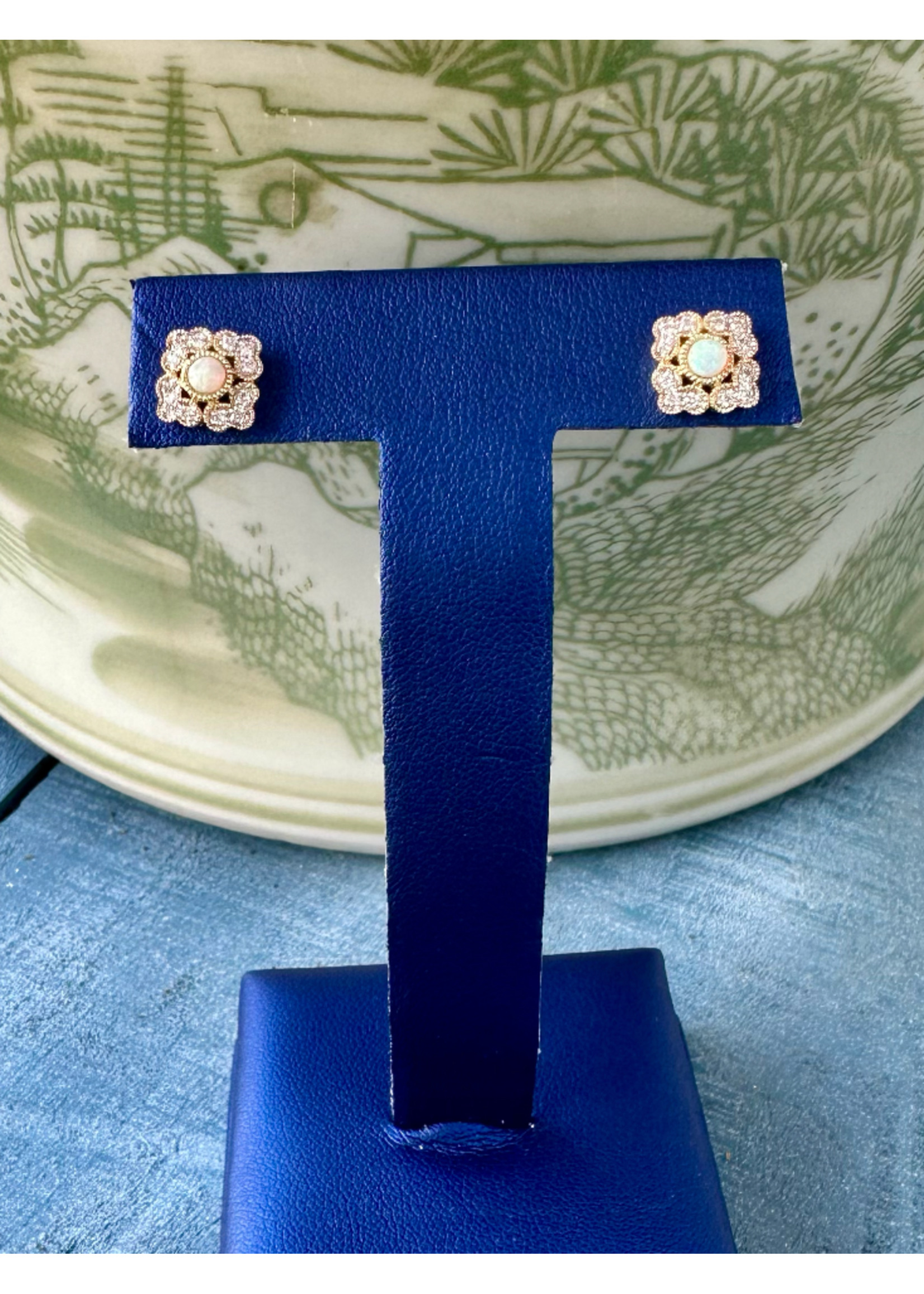 Jordans .25ct Opal Lace Stud 10k .15cttw dia