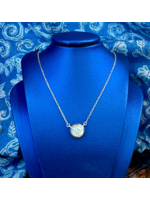 Jordans .75ct Bezel Set Solitaire Necklace 14k adj chain