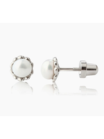 Jordans Scalloped FW Pearl Screw Back Earring SS