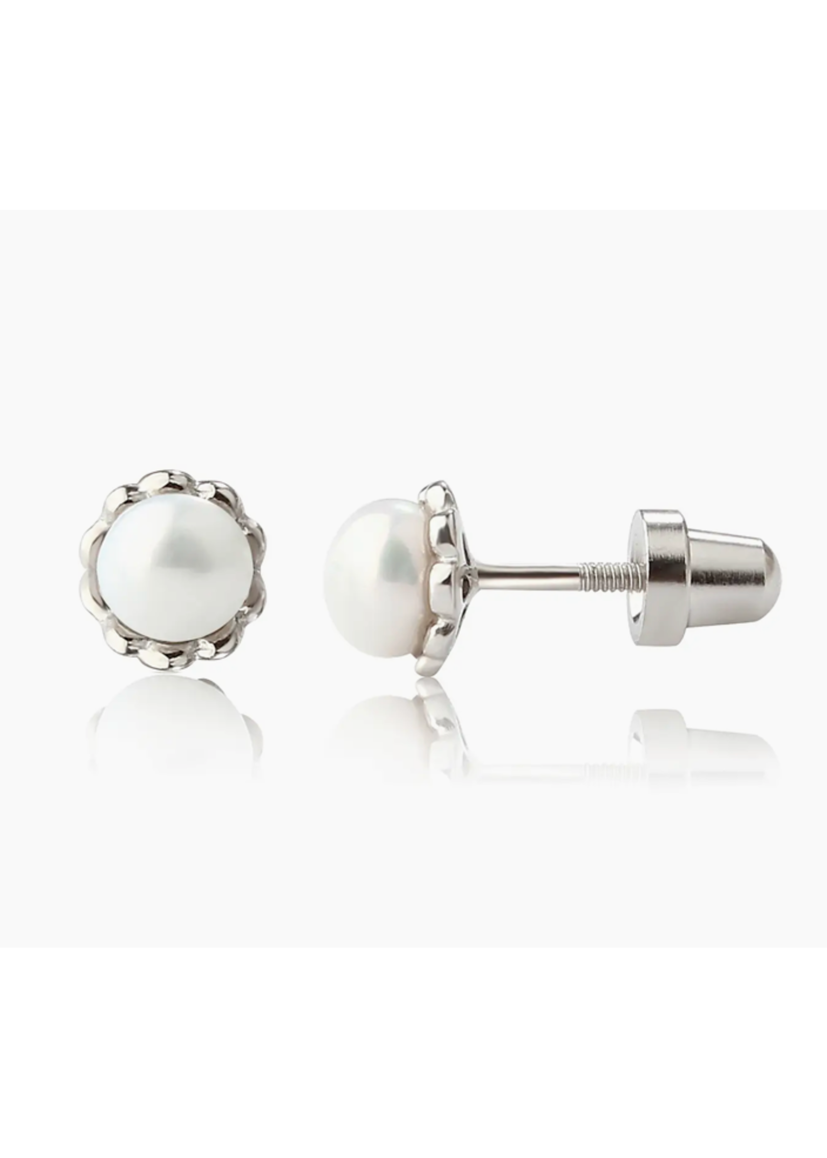 Jordans Scalloped FW Pearl Screw Back Earring SS