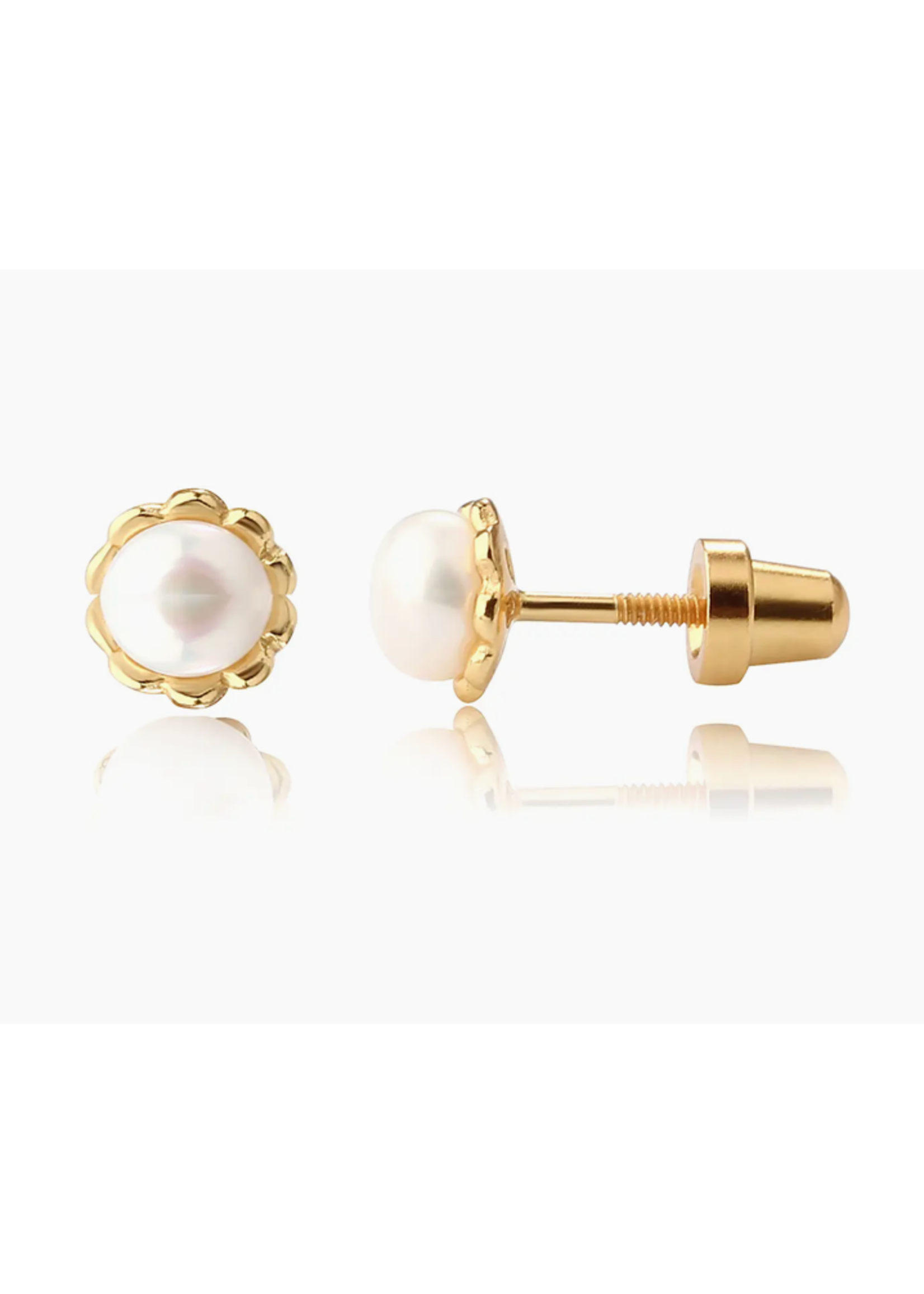 Jordans Scalloped FW Pearl Screw Back Earring GP