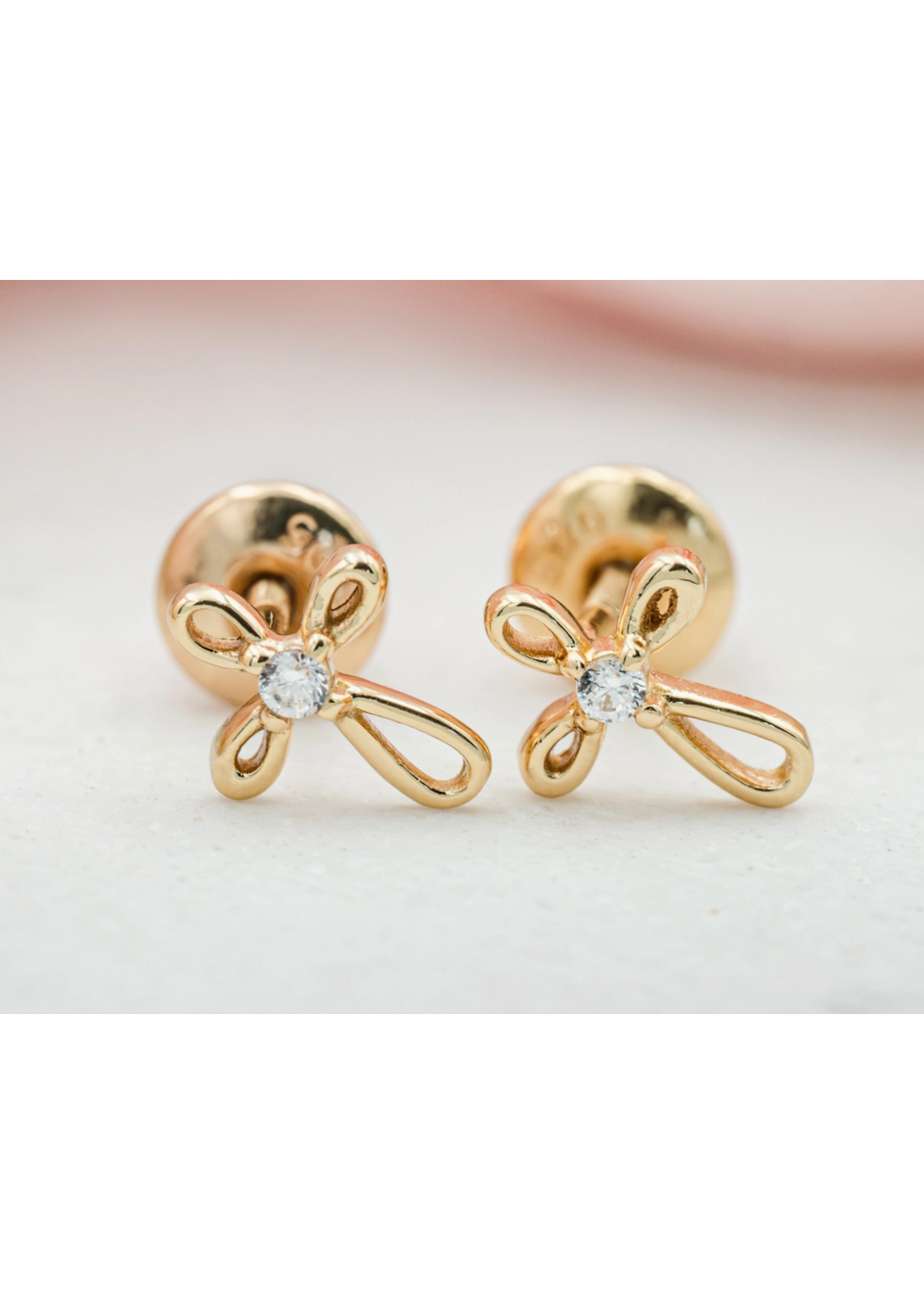 Jordans GF Screw Back Cross Earrings w CZ