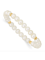 Jordans 14k Alt Pearl & Gold Bead Baby Stretch Bracelet