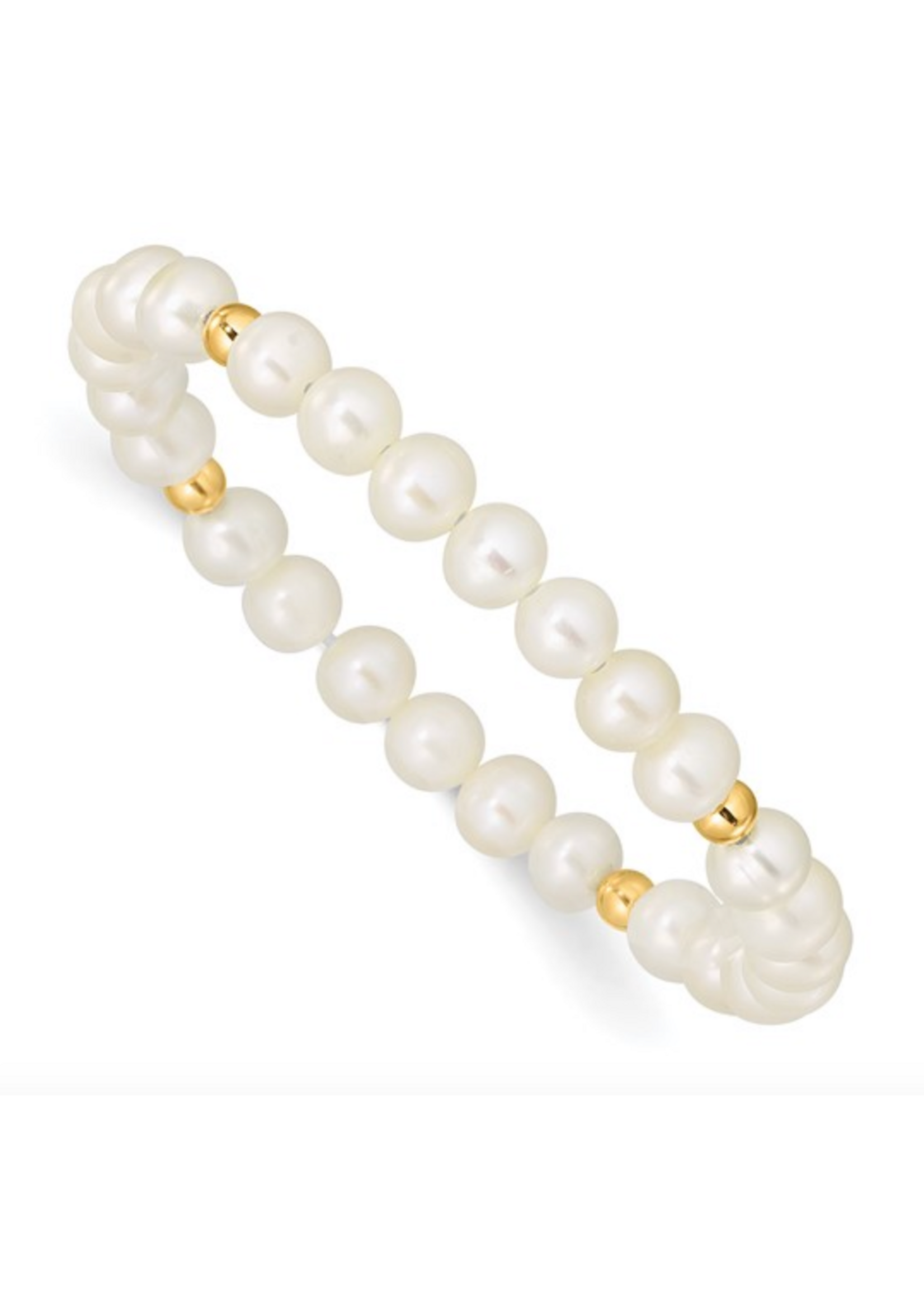 Jordans 14k Alt Pearl & Gold Bead Baby Stretch Bracelet