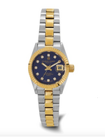 Charles Hubert Ladies Blue Dial Watch - Two Tone
