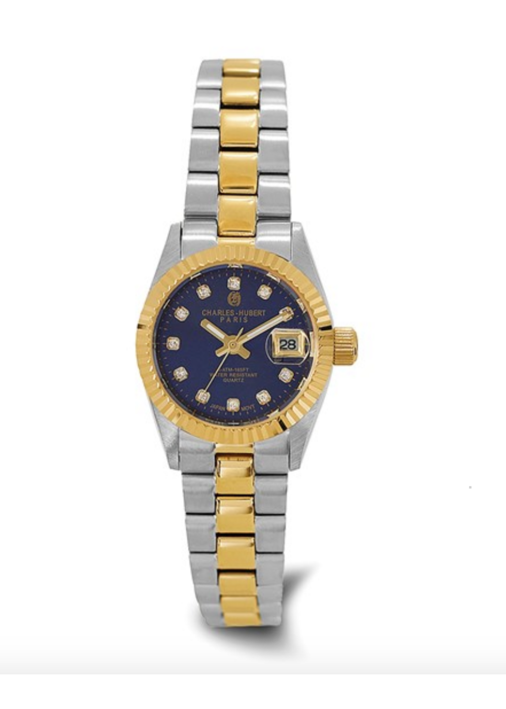 Charles Hubert Ladies Blue Dial Watch - Two Tone
