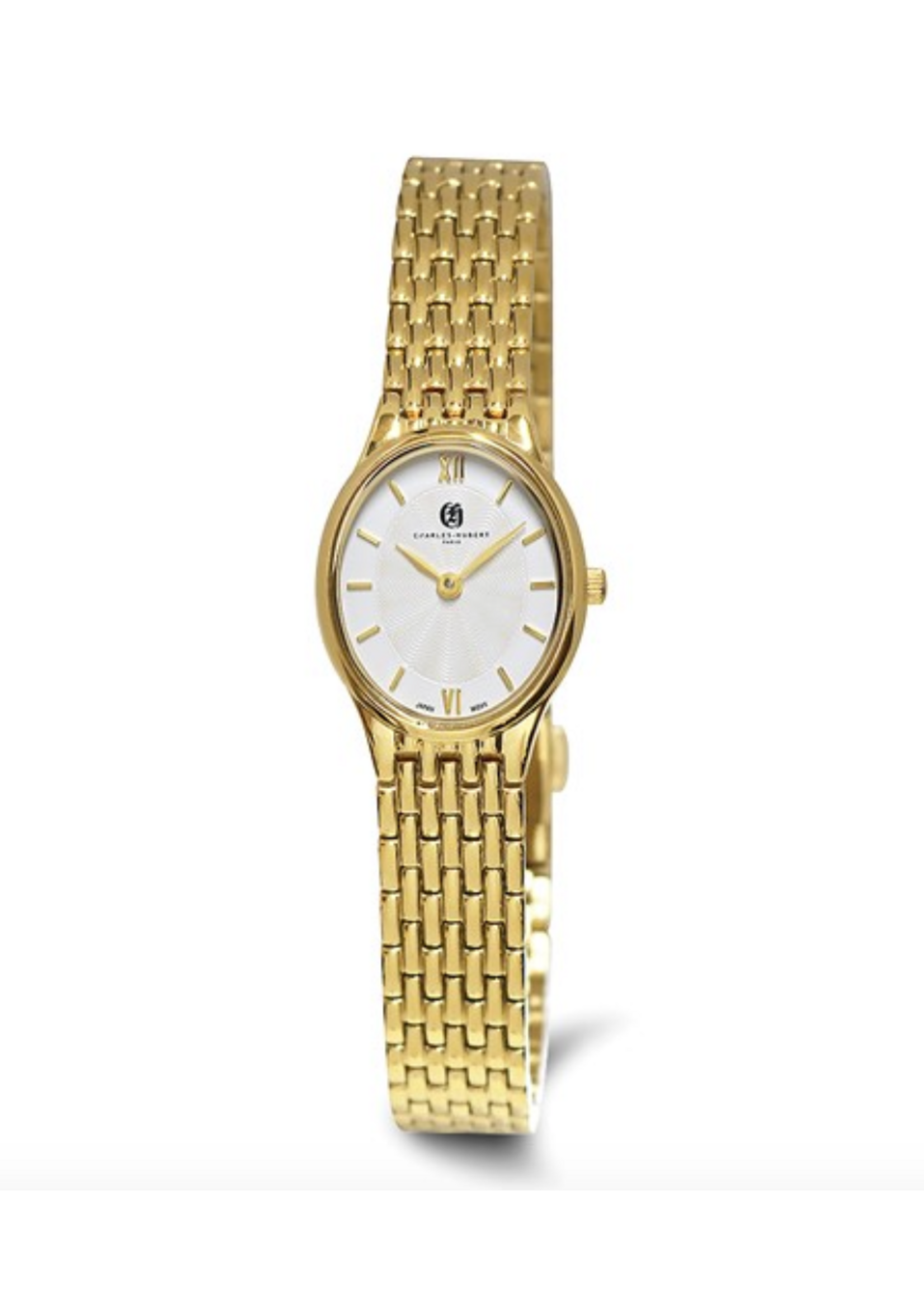 Charles Hubert Ladies Traditional Round Gold Tone Quartz Watch