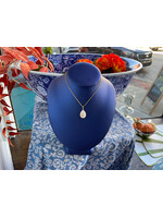 Jordans Mother of Pearl Tear Drop 18in Necklace 14k