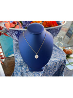 Jordans Gemmie FW Coin Pearl and White Topaz GF Necklace