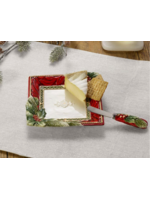 Fitz & Floyd Holiday Home Snack Tray w/ Spreader