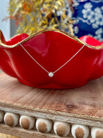 Jordans .18 ct Diamond Solitaire Neclace 14k White Gold 18 in