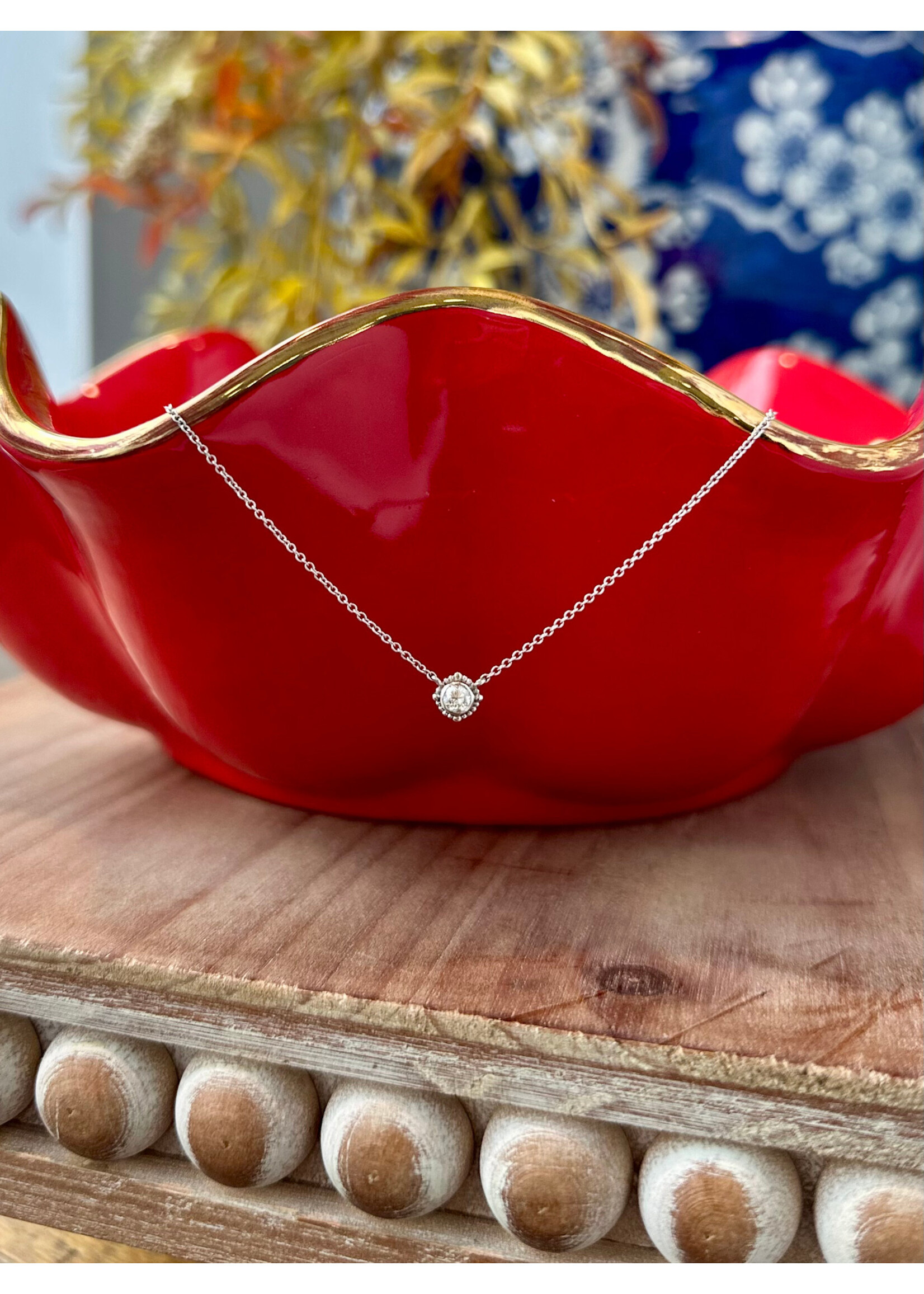 Jordans .18 ct Diamond Solitaire Neclace 14k White Gold 18 in