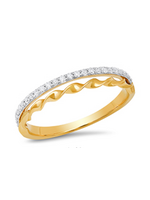 Jordans Double Stack Twist Dia Band 10k .15cttw