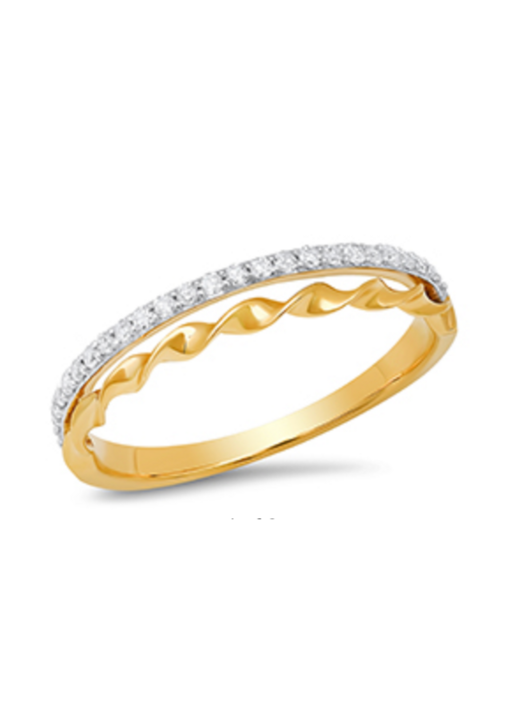 Jordans Double Stack Twist Dia Band 10k .15cttw