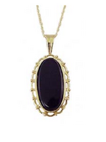 Jordans Black Onyx Scalloped Pendant 10k