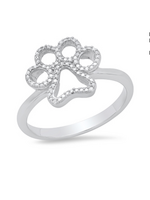 Jordans SS Diamond Paw Print Ring Sz 7