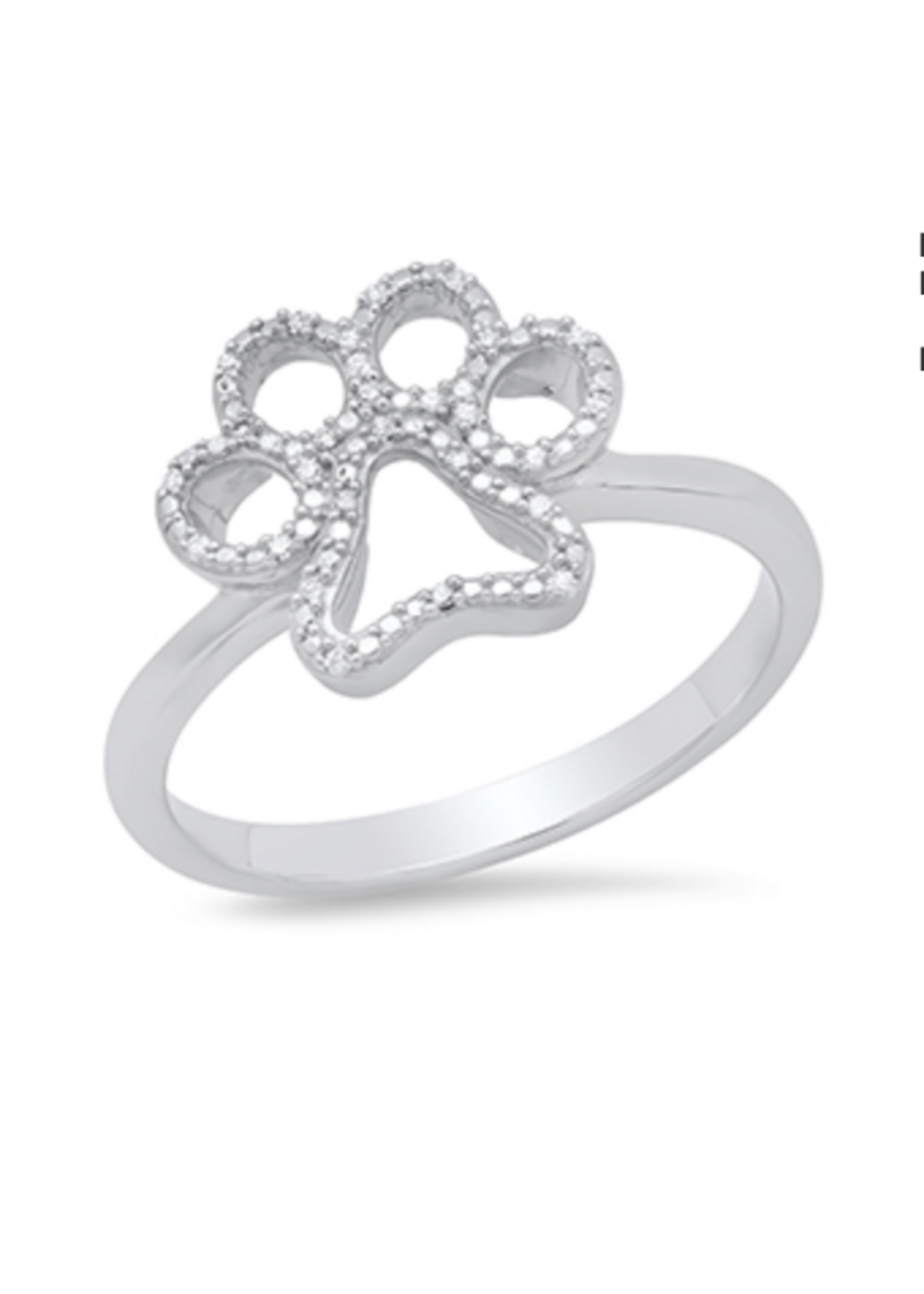 Jordans SS Diamond Paw Print Ring Sz 7