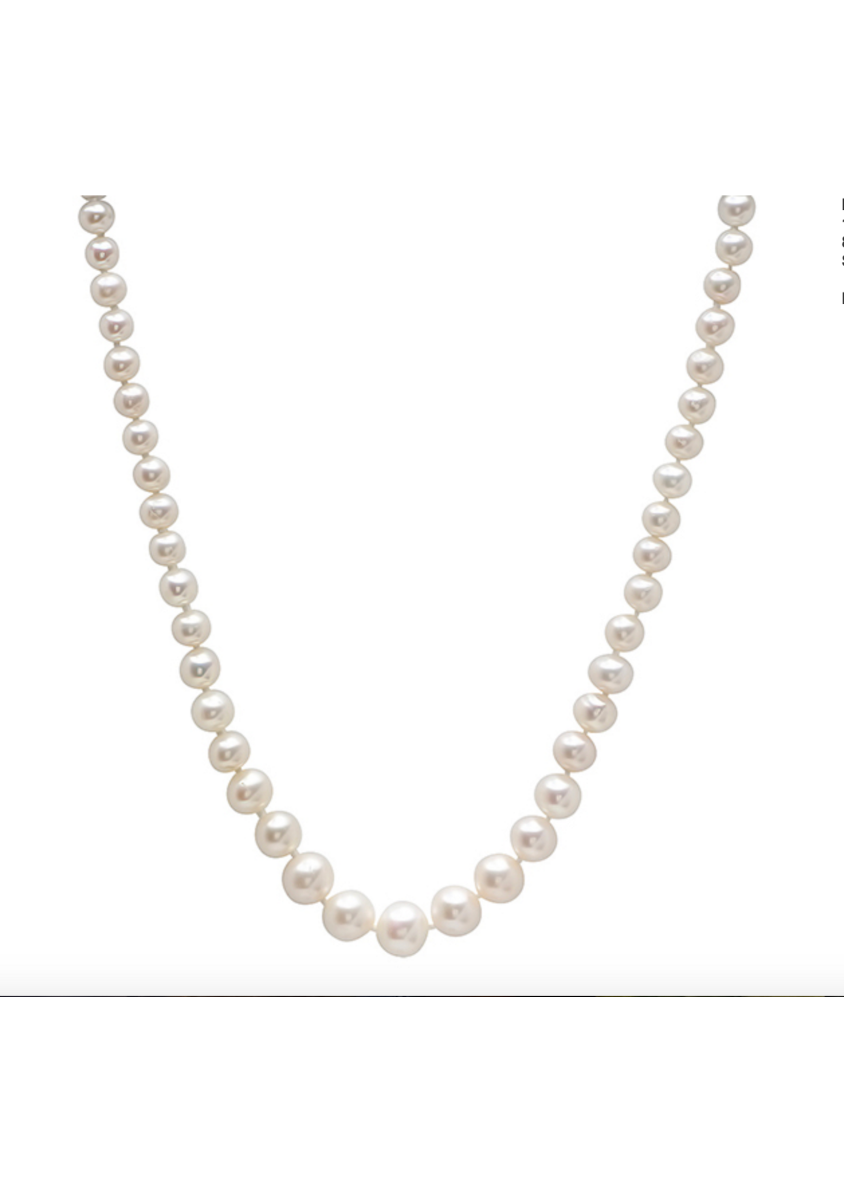 Jordans 4-8mm Graduated FW Pearl Necklace 14k