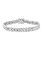 Jordans Sterling Silver and CZ Tennis Bracelet w/ Safety Clasp
