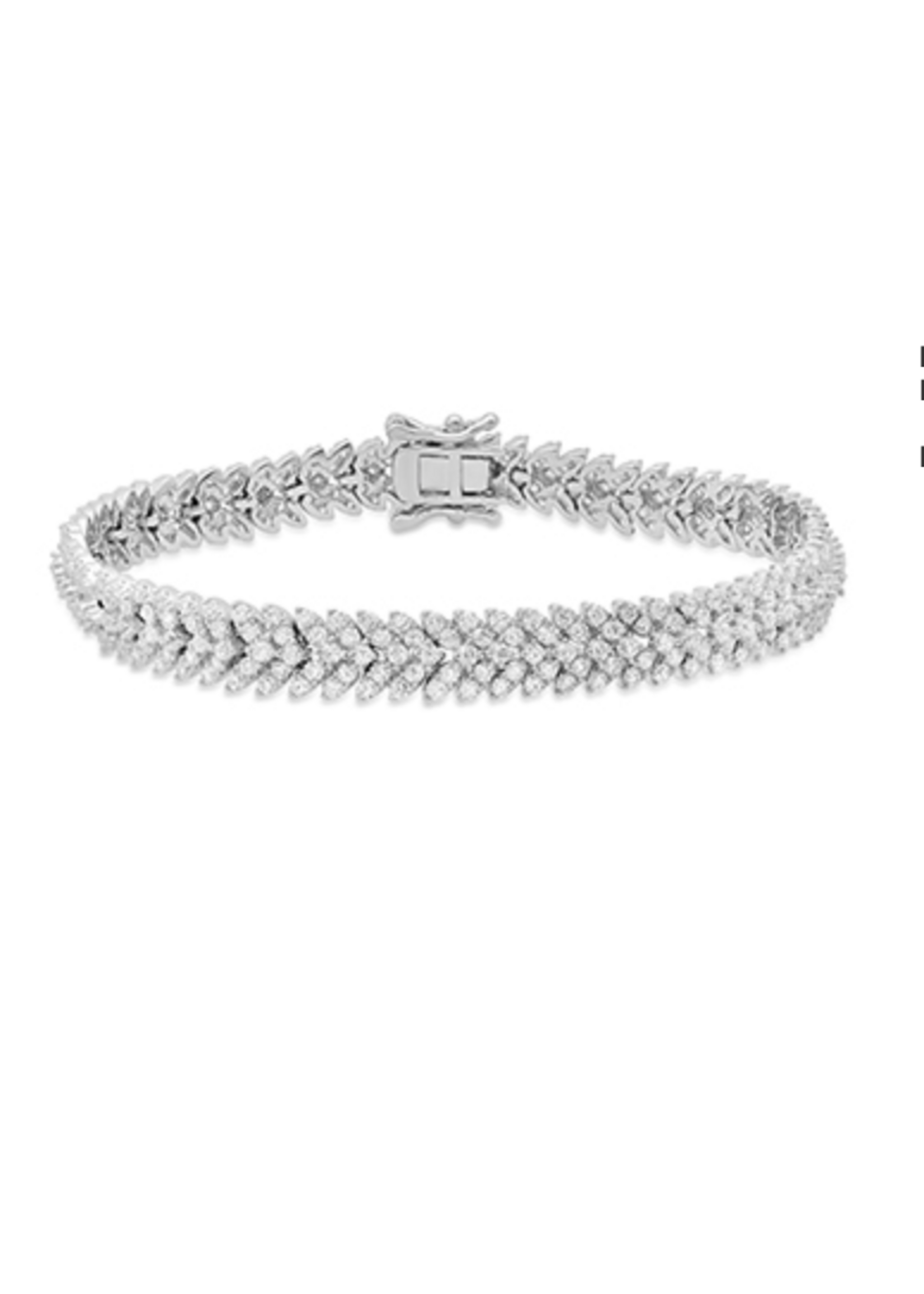 Jordans Sterling Silver and CZ Tennis Bracelet w/ Safety Clasp