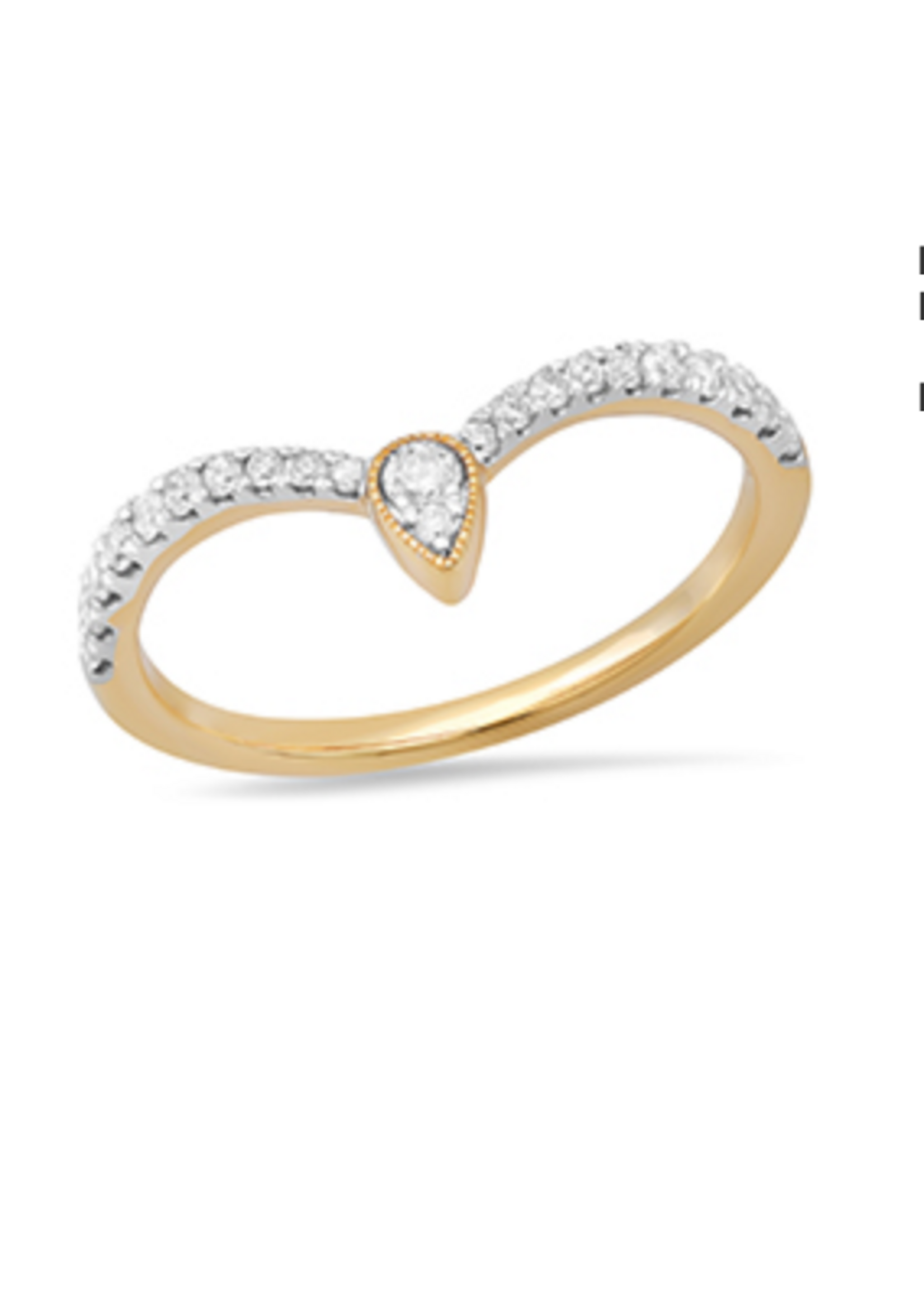 Jordans Pear Curved Diamond Band 10k .25cttw