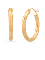 Jordans 10k Diamond Cut 3mm Tube Hoops 1in