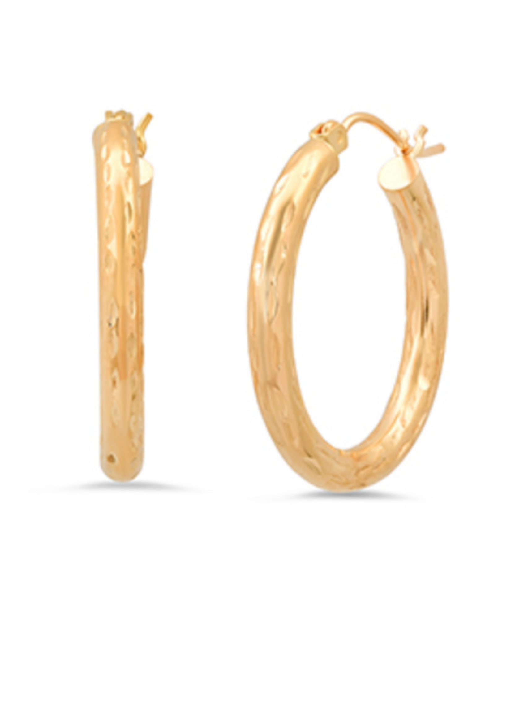 Jordans 10k Diamond Cut 3mm Tube Hoops 1in