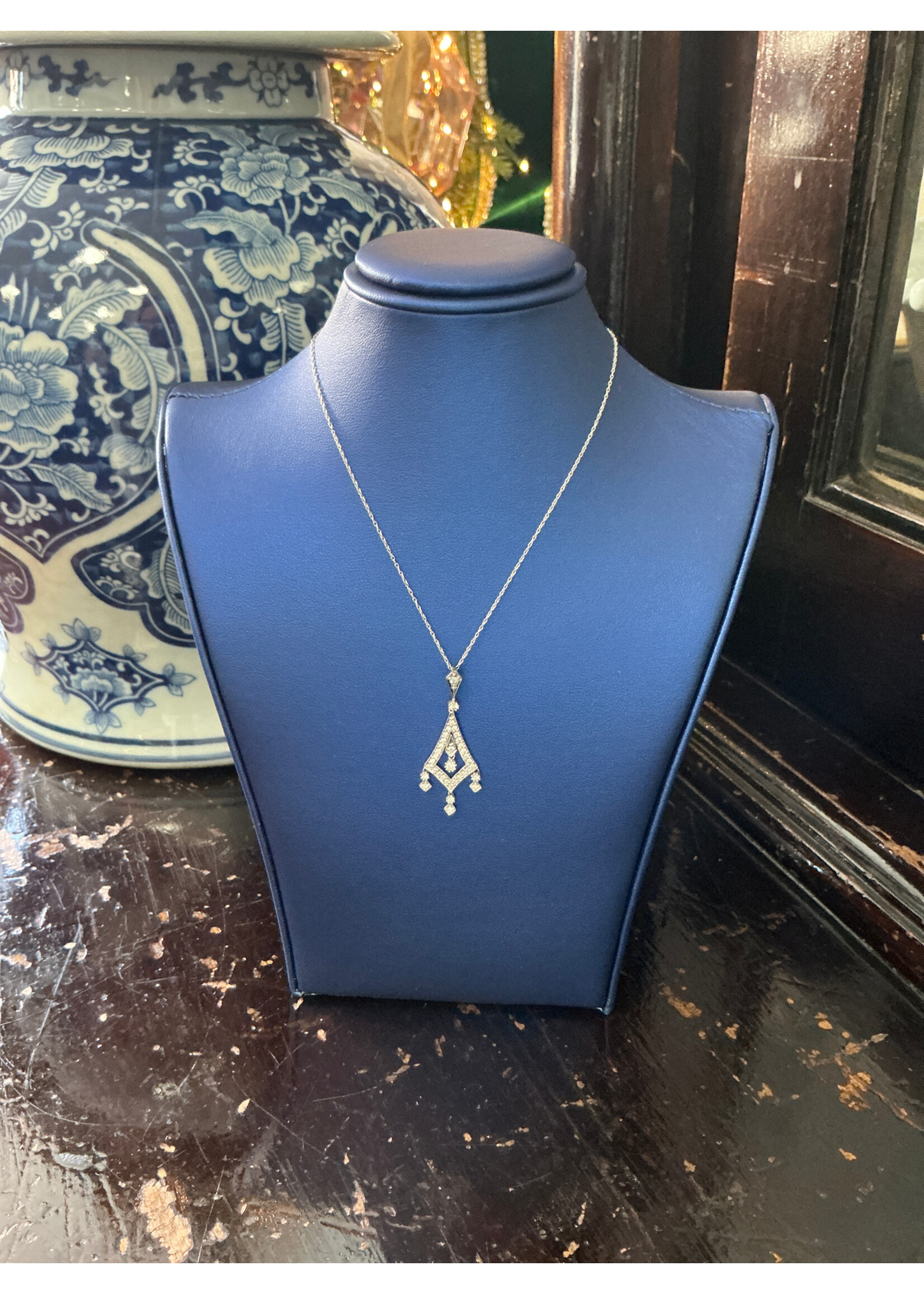 Jordans Radiant Chandelier Diamond Pendant 14k White