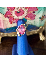 Jordans 14k Oval Pink Topaz & Diamond Ring