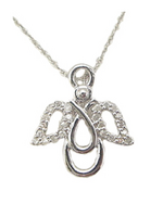 Jordans Sterling Silver Diamond Angel Necklace