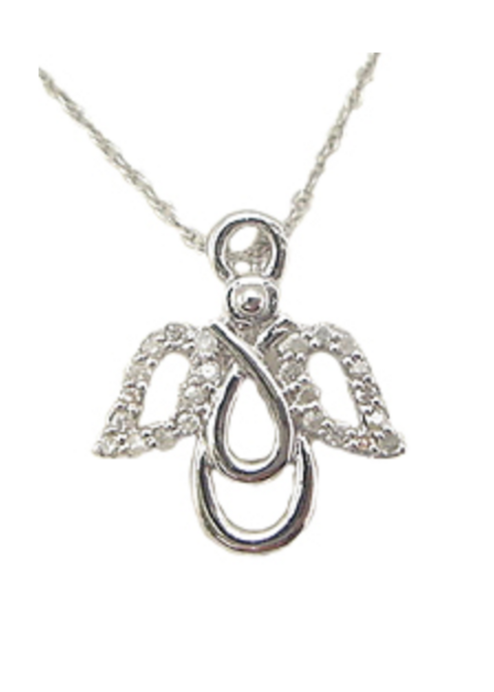 Jordans Sterling Silver Diamond Angel Necklace