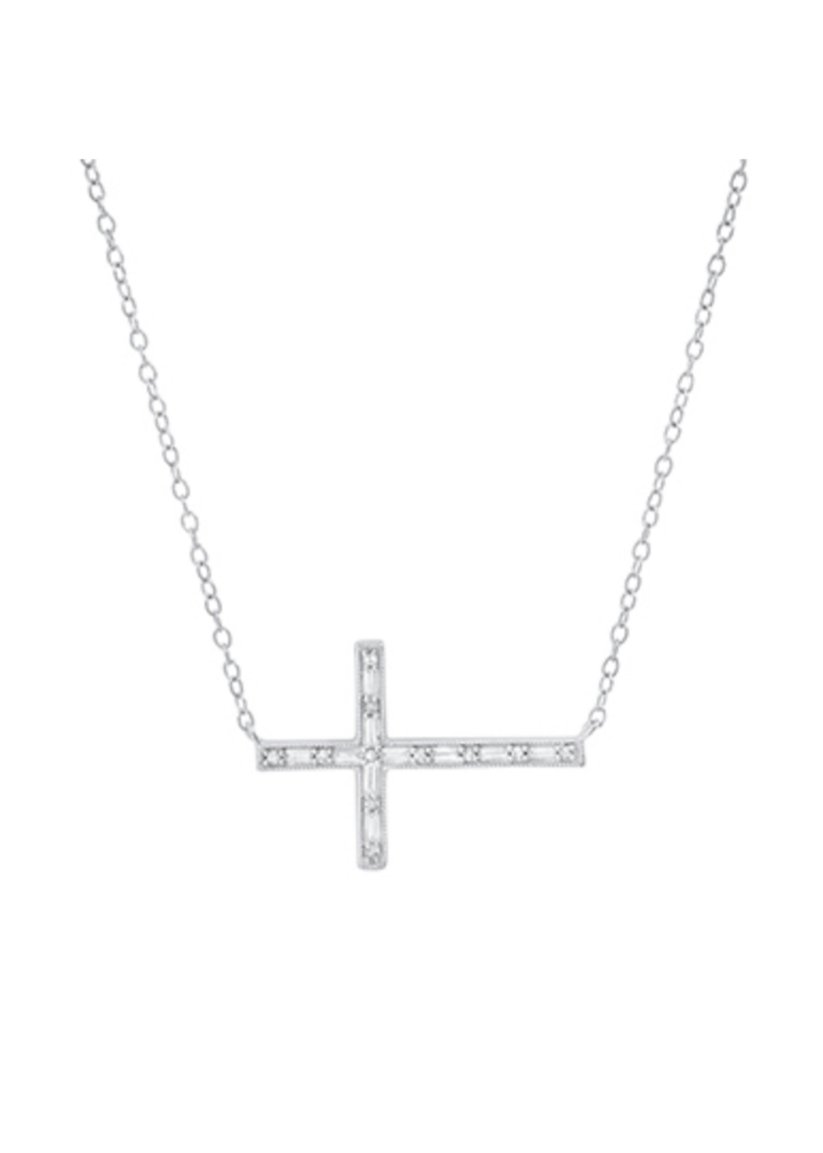 Jordans 10kwg .10cttw Baguette Horizontal Cross