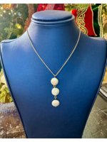 Jordans Triple Pearl Drop Adj. Necklace GP
