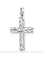 Jordans Sterling Silver Diamond Cut Cross on 18in chain
