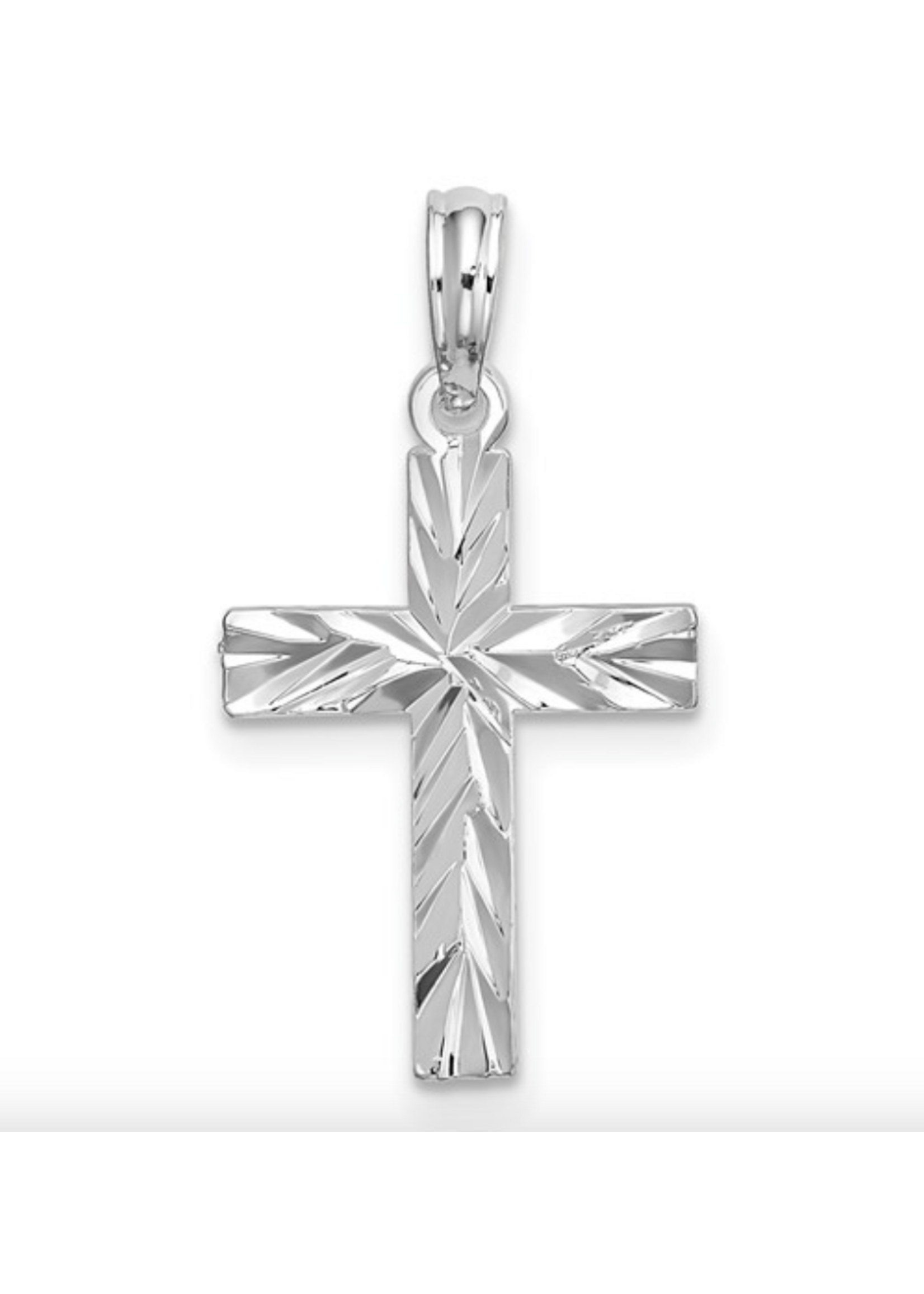 Jordans Sterling Silver Diamond Cut Cross on 18in chain