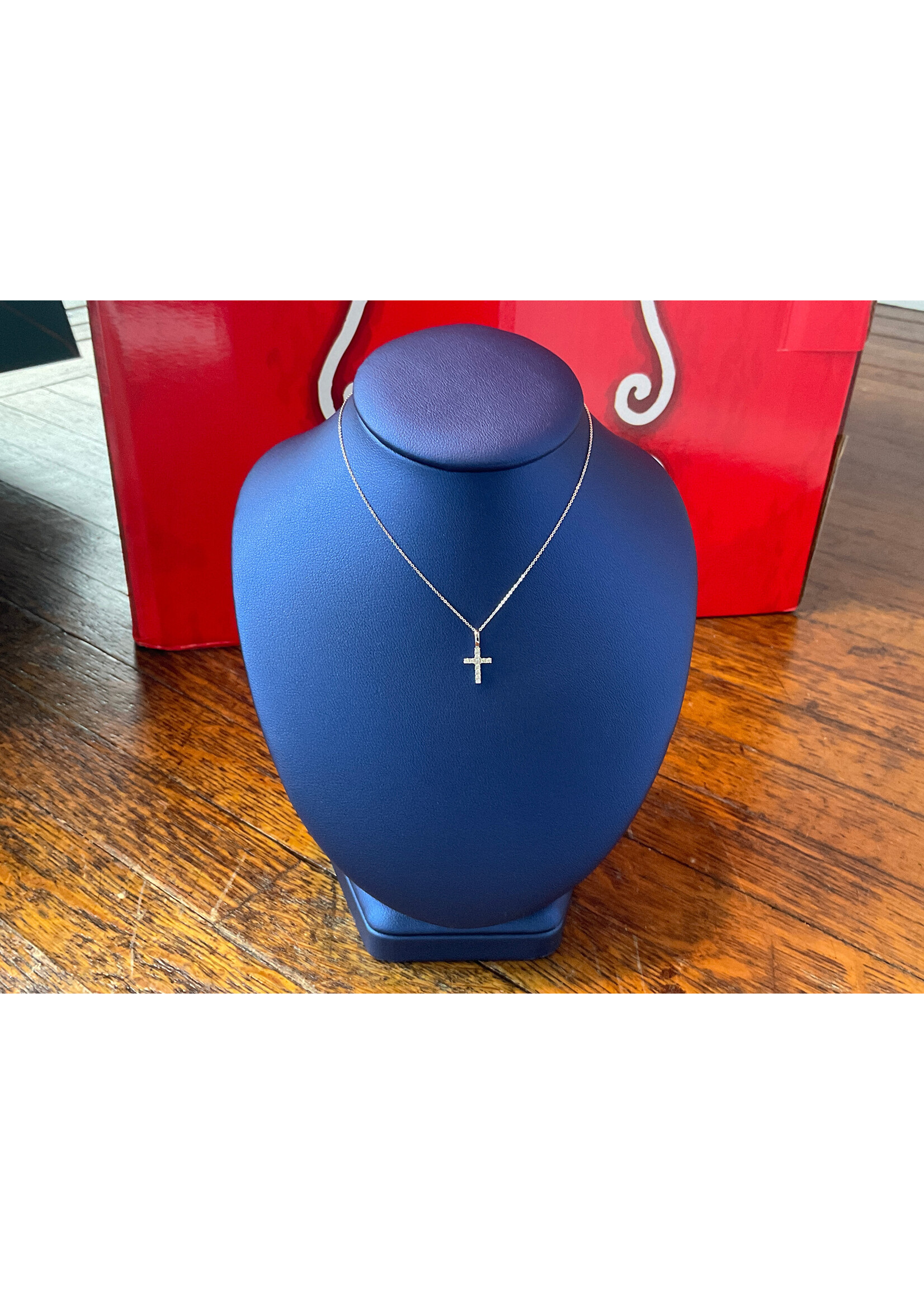 Jordans 10KWG Belle of The Ball Diamond Cross on adj. Sparkle Cable