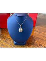 Jordans Sterling Silver Beveled Pendant on 20in Box Chain