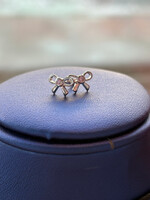 Jordans Sterling Pink CZ Bow Screwback Earring