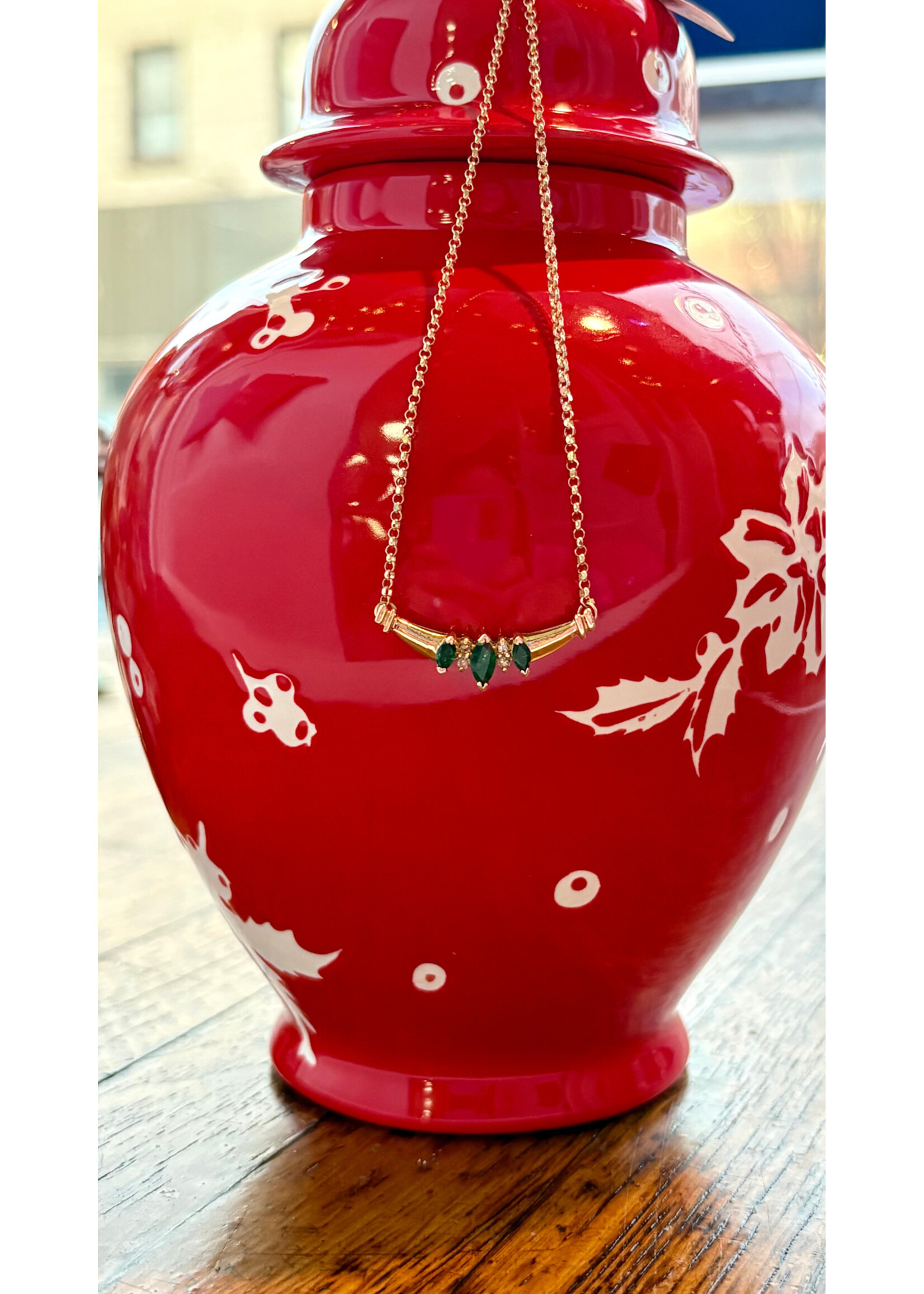 Jordans The Elphaba - Emerald Marquise Trio Necklace