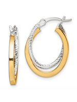 Jordans Sterling Silver and Gold Plated Double Oval Hoops