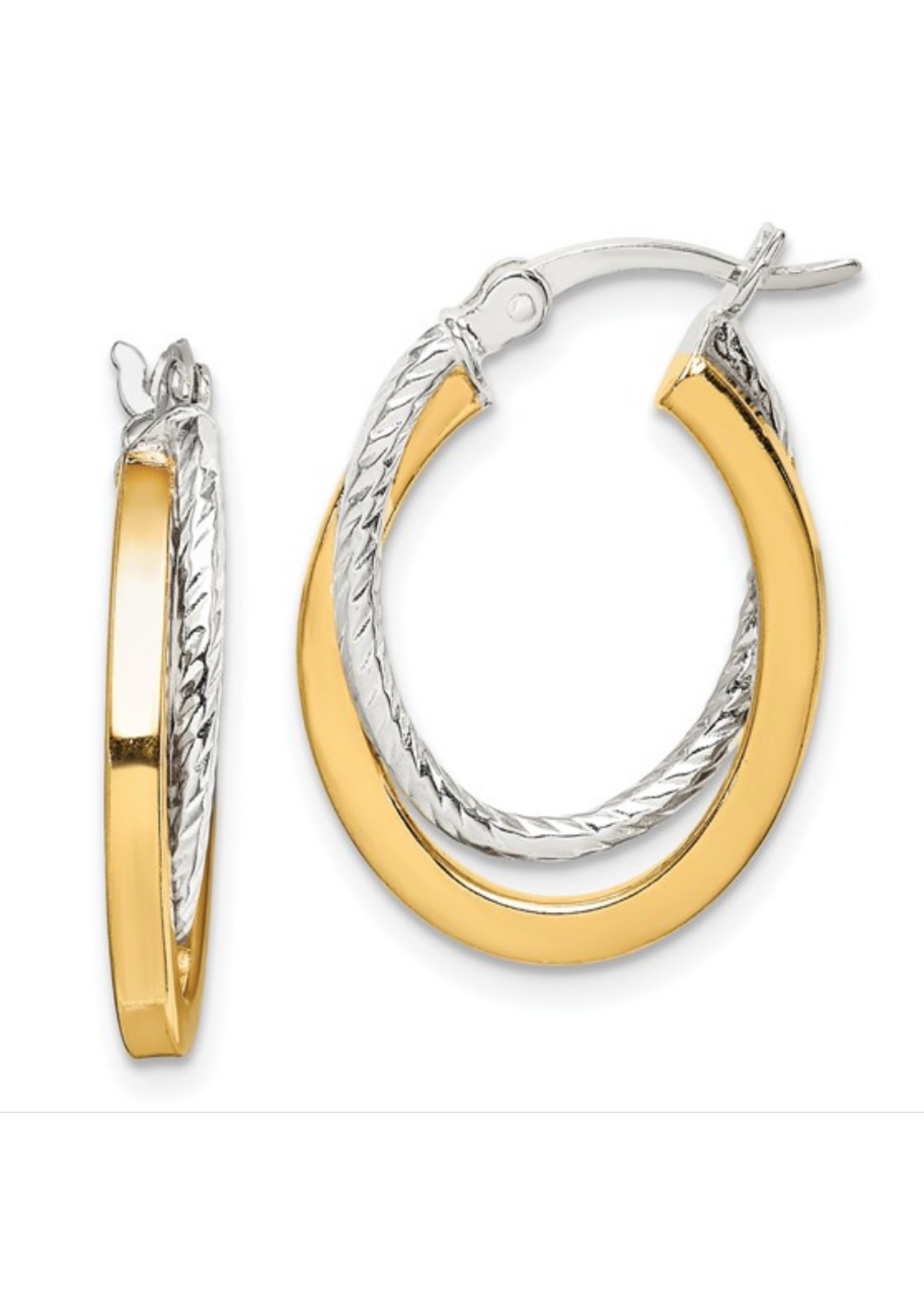 Jordans Sterling Silver and Gold Plated Double Oval Hoops