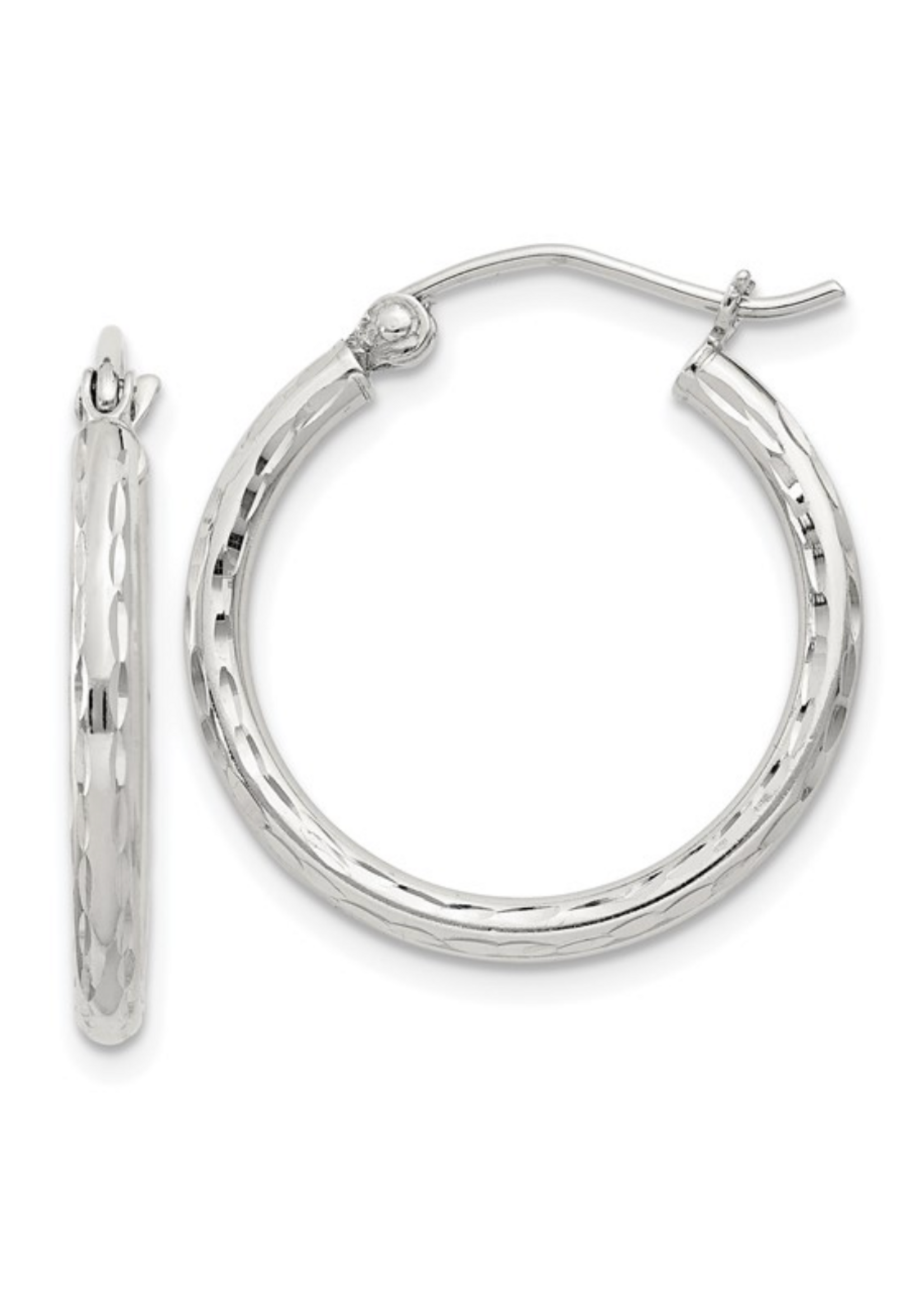 Jordans Sterling 2mm Diamond Cut hoop earrings